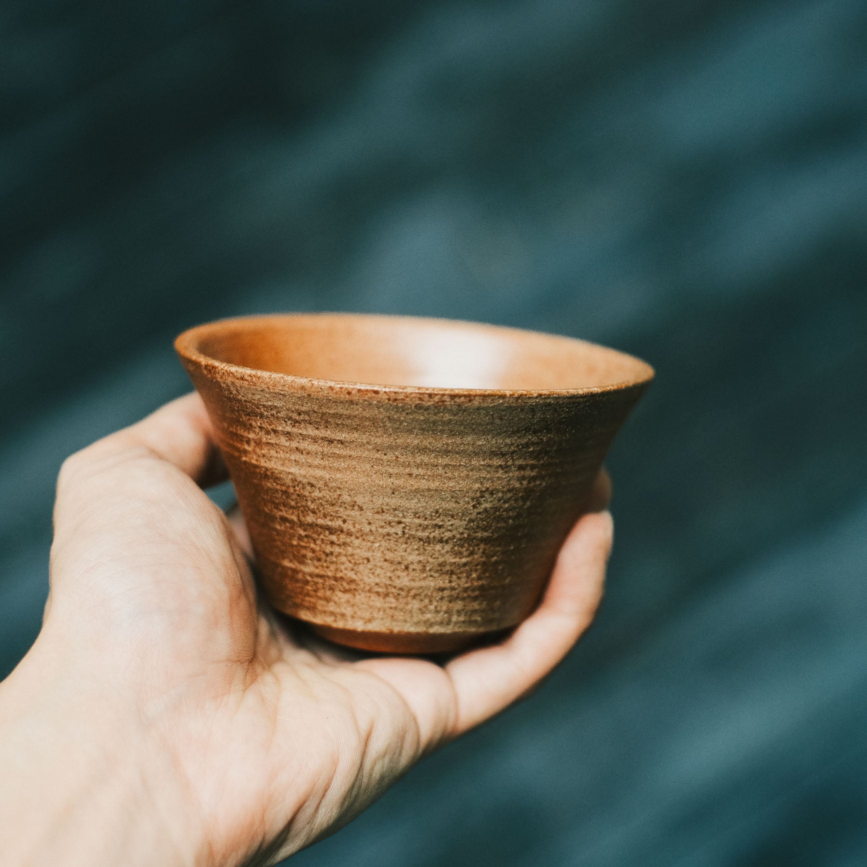 Tea Cup, Bizen Clay, Ash Glaze
