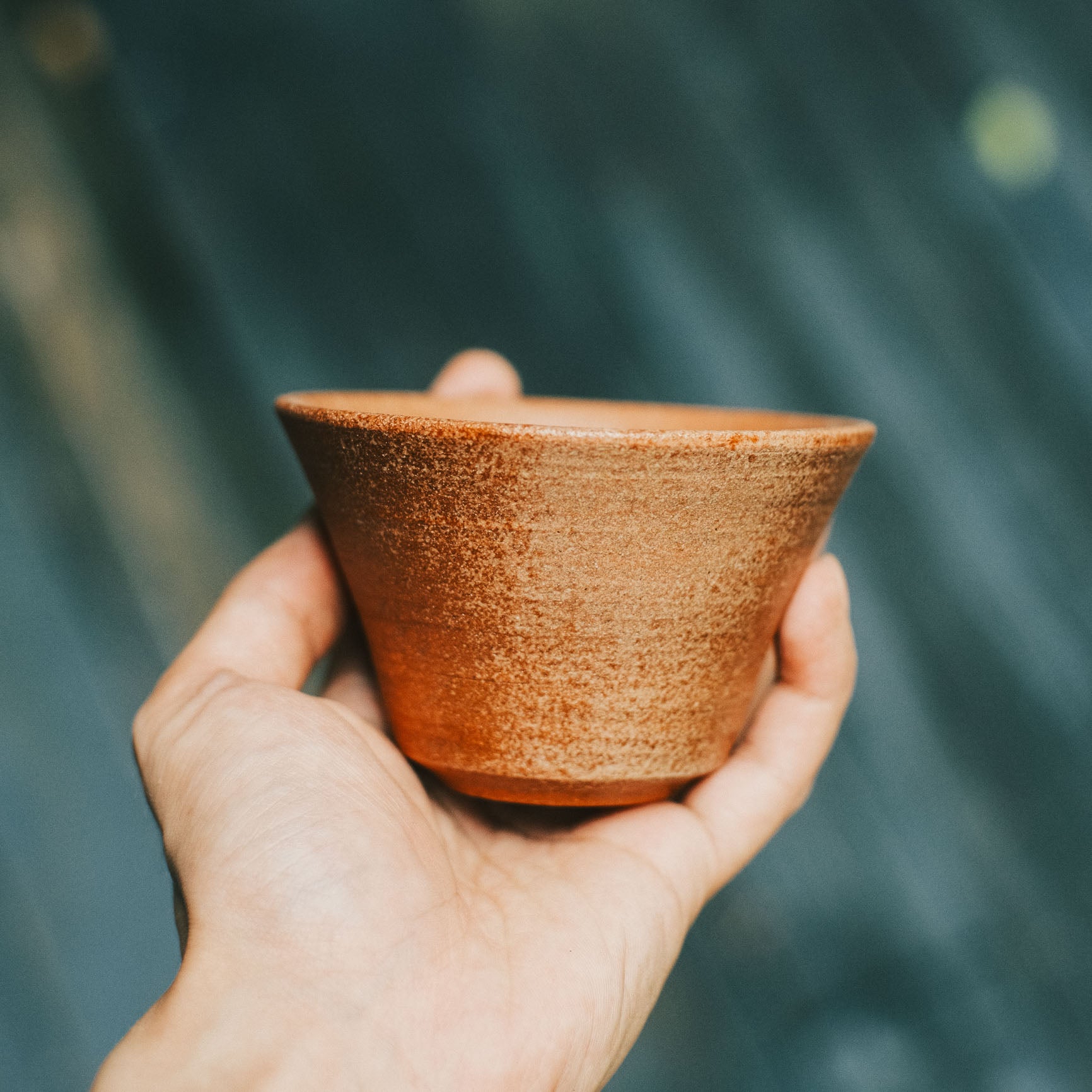 Tea Cup, Bizen Clay, Ash Glaze