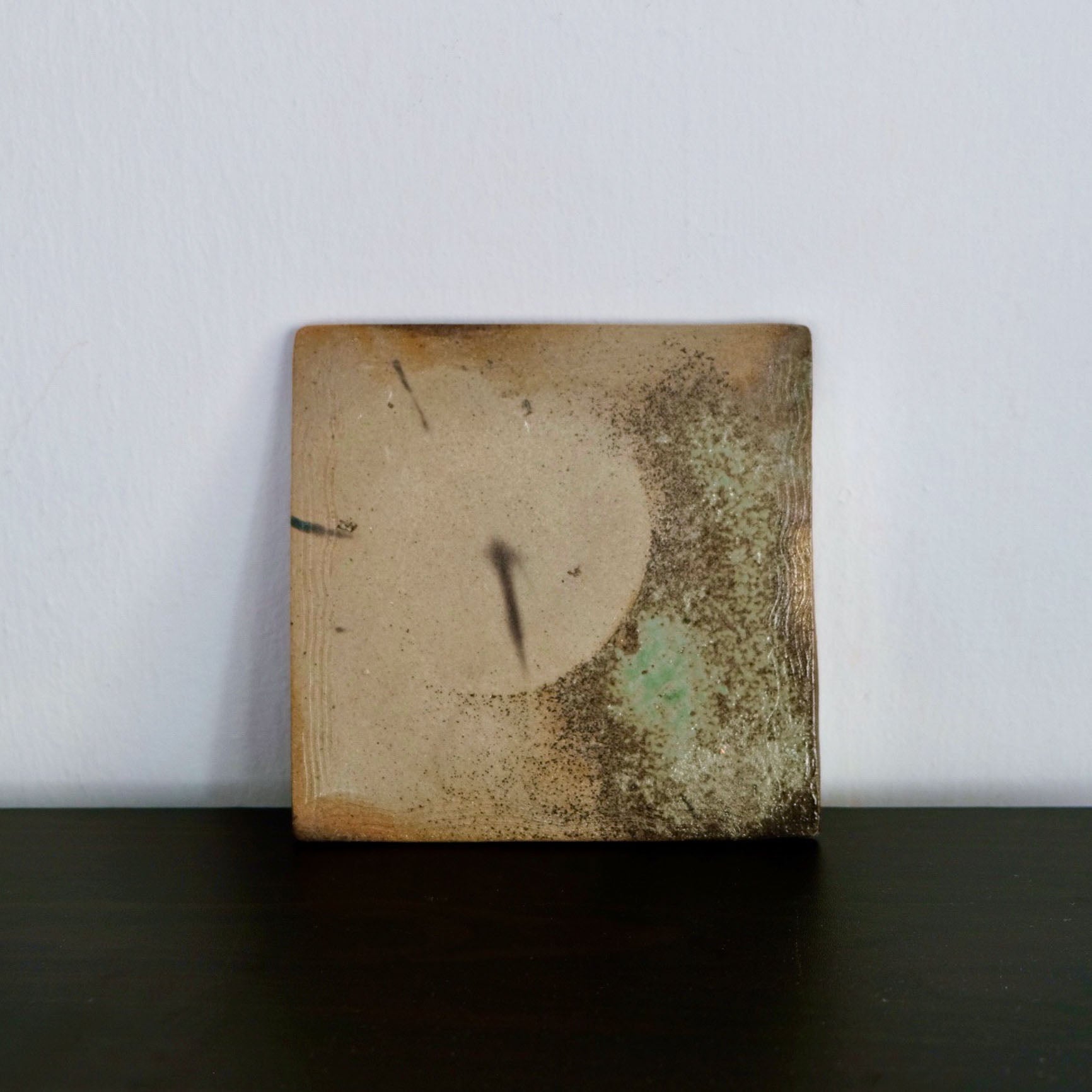 Flat Plate, Bizen Clay, Charcoal Fired Ash Glaze