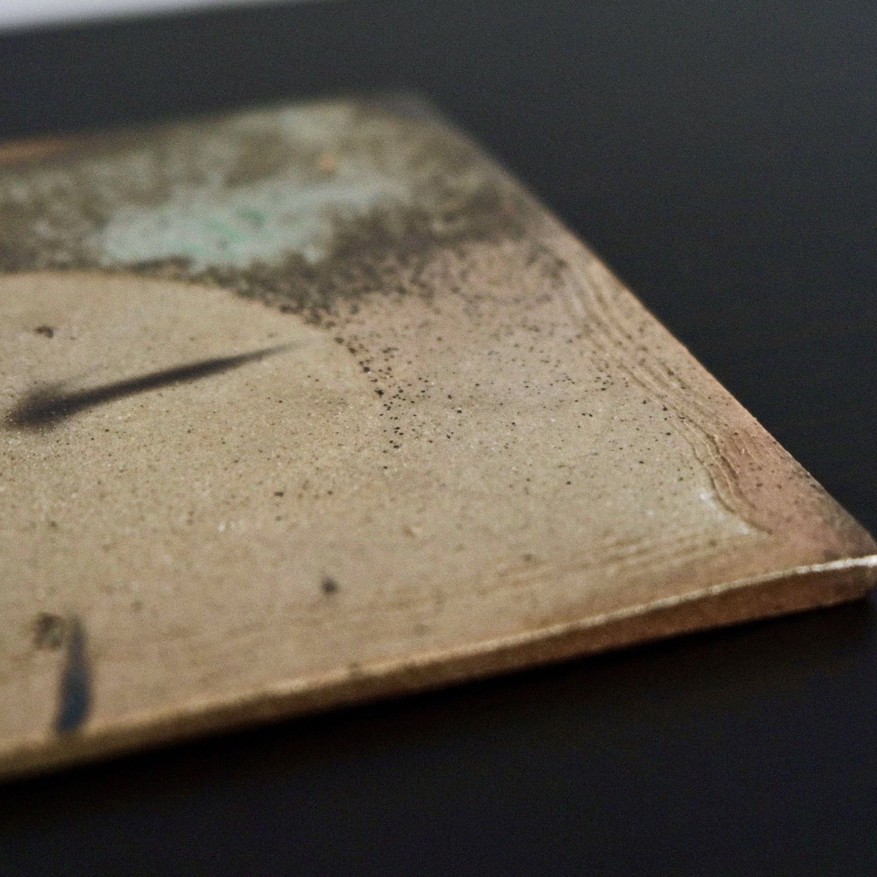 Flat Plate, Bizen Clay, Charcoal Fired Ash Glaze