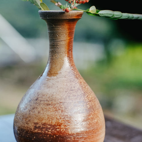 Tokkuri, Bizen Wood-Fired - Crane Neck