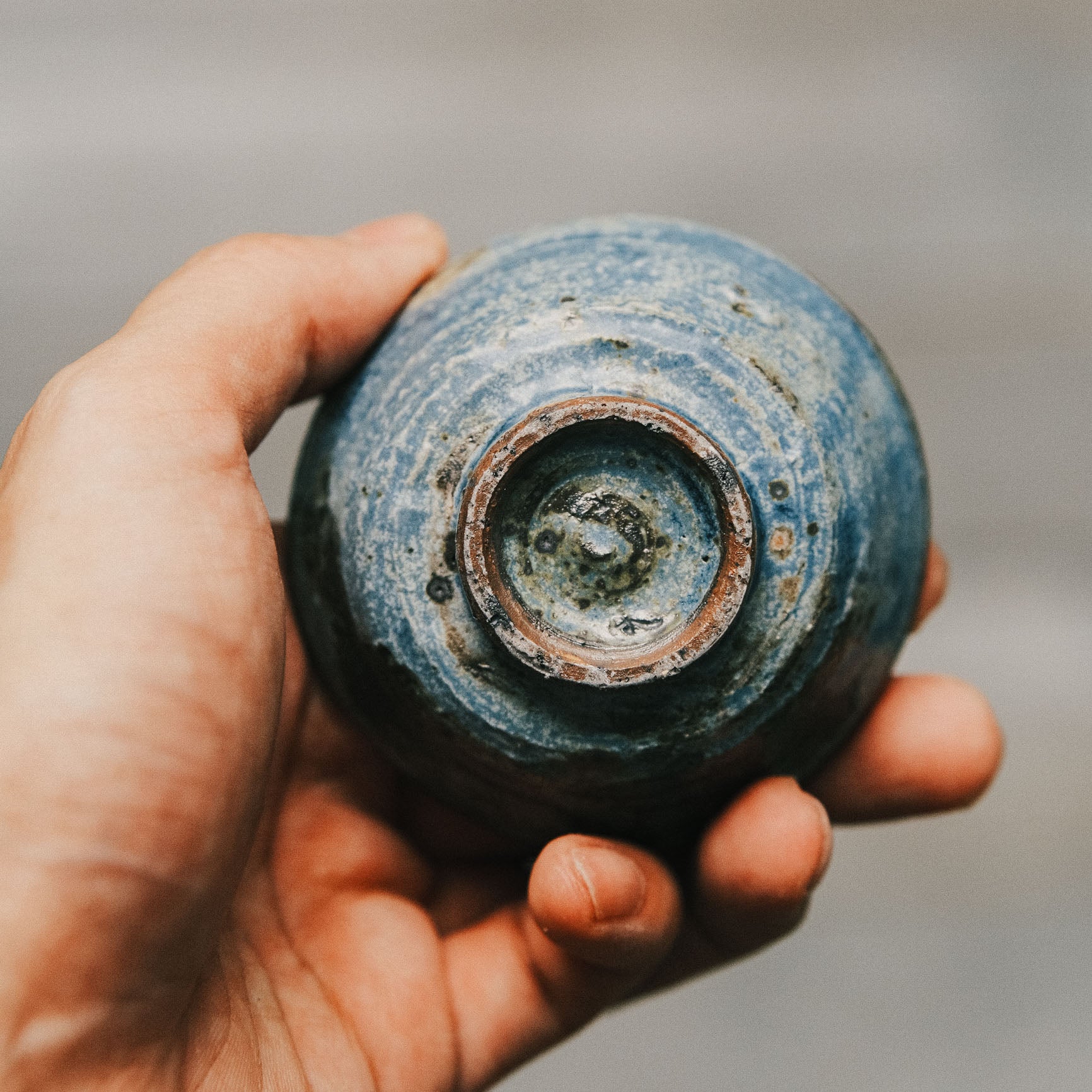 Sake/Tea Cup, Blue Ash Glaze