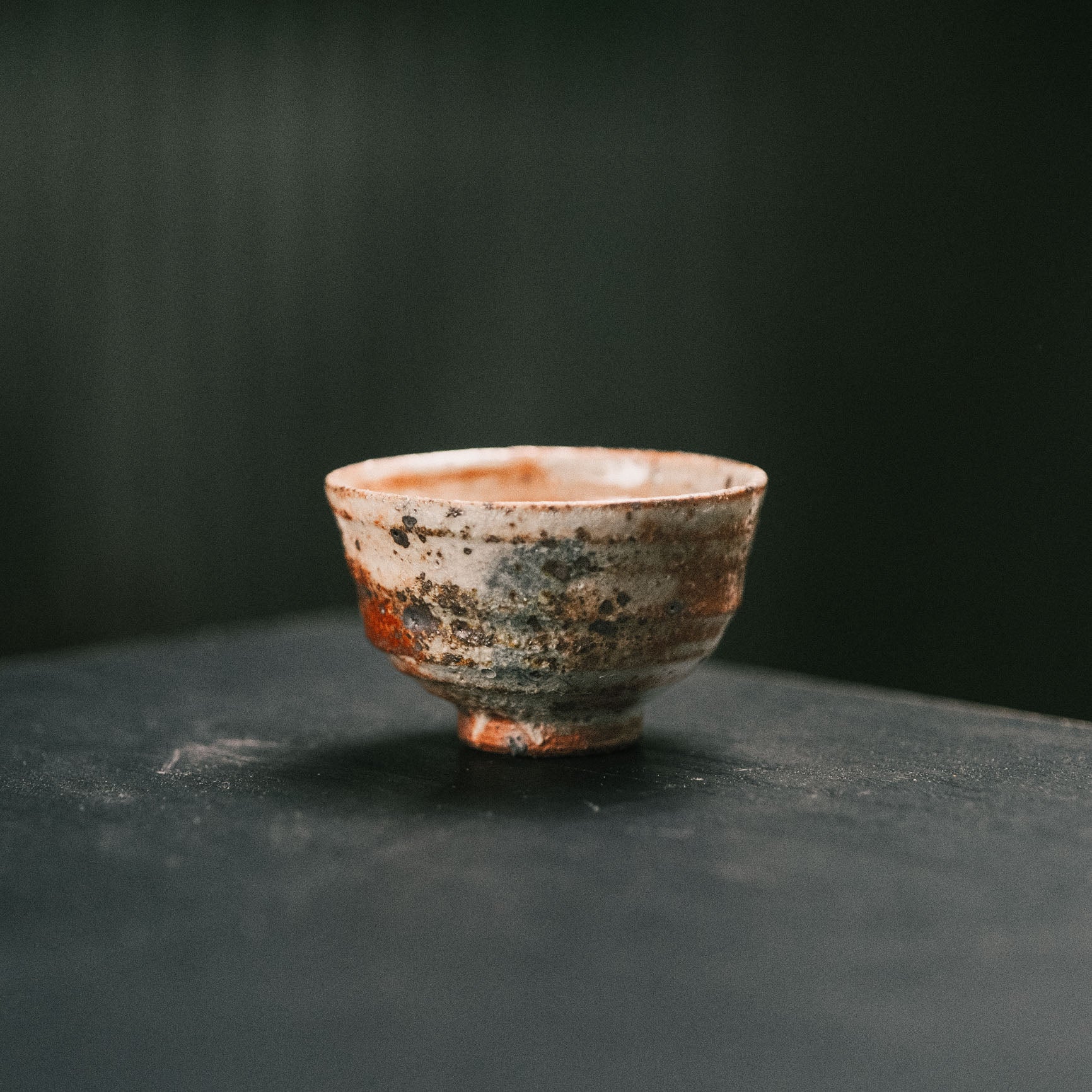Sake/Tea Cup, Shino Glaze w Ash