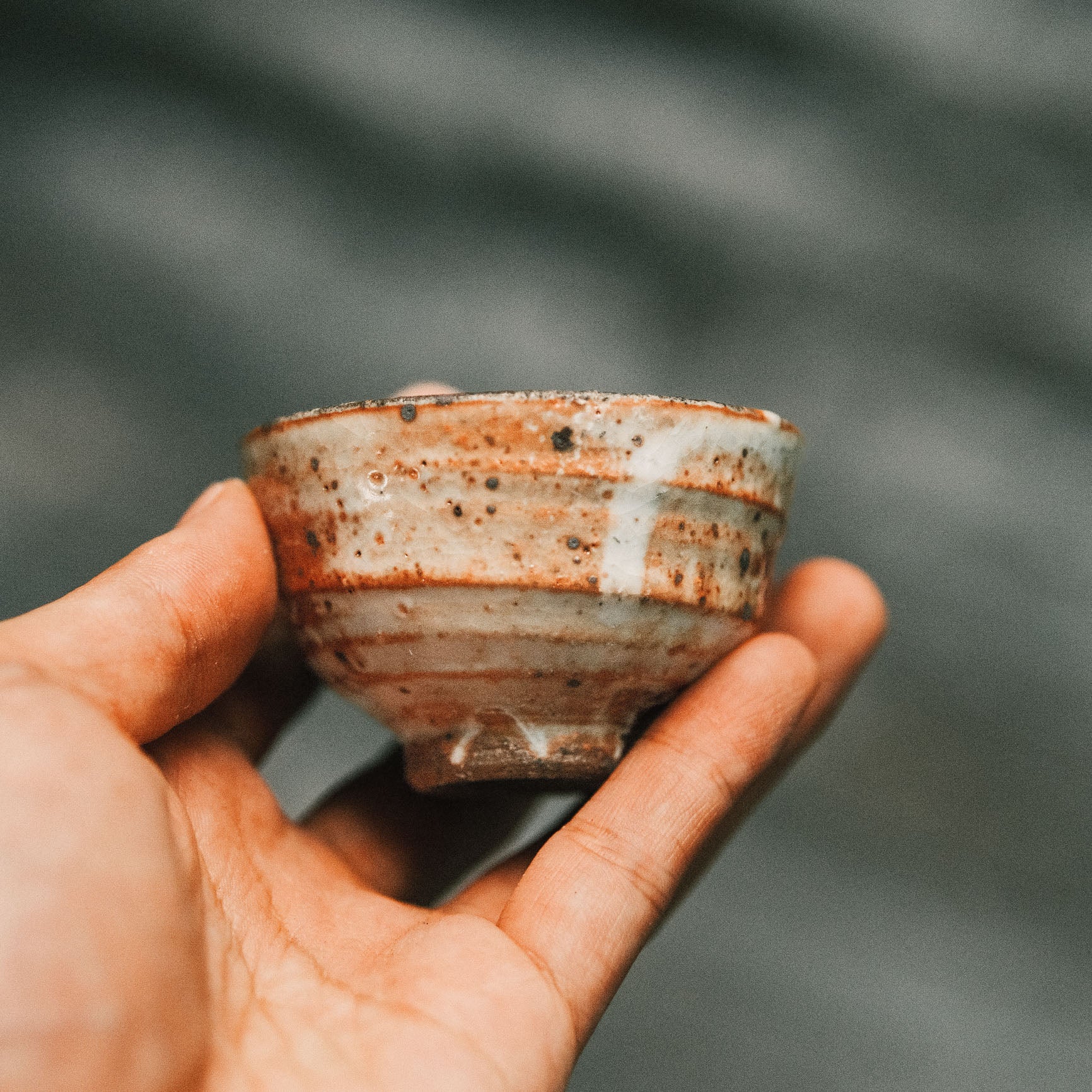 Sake/Tea Cup, Shino Glaze w Ash
