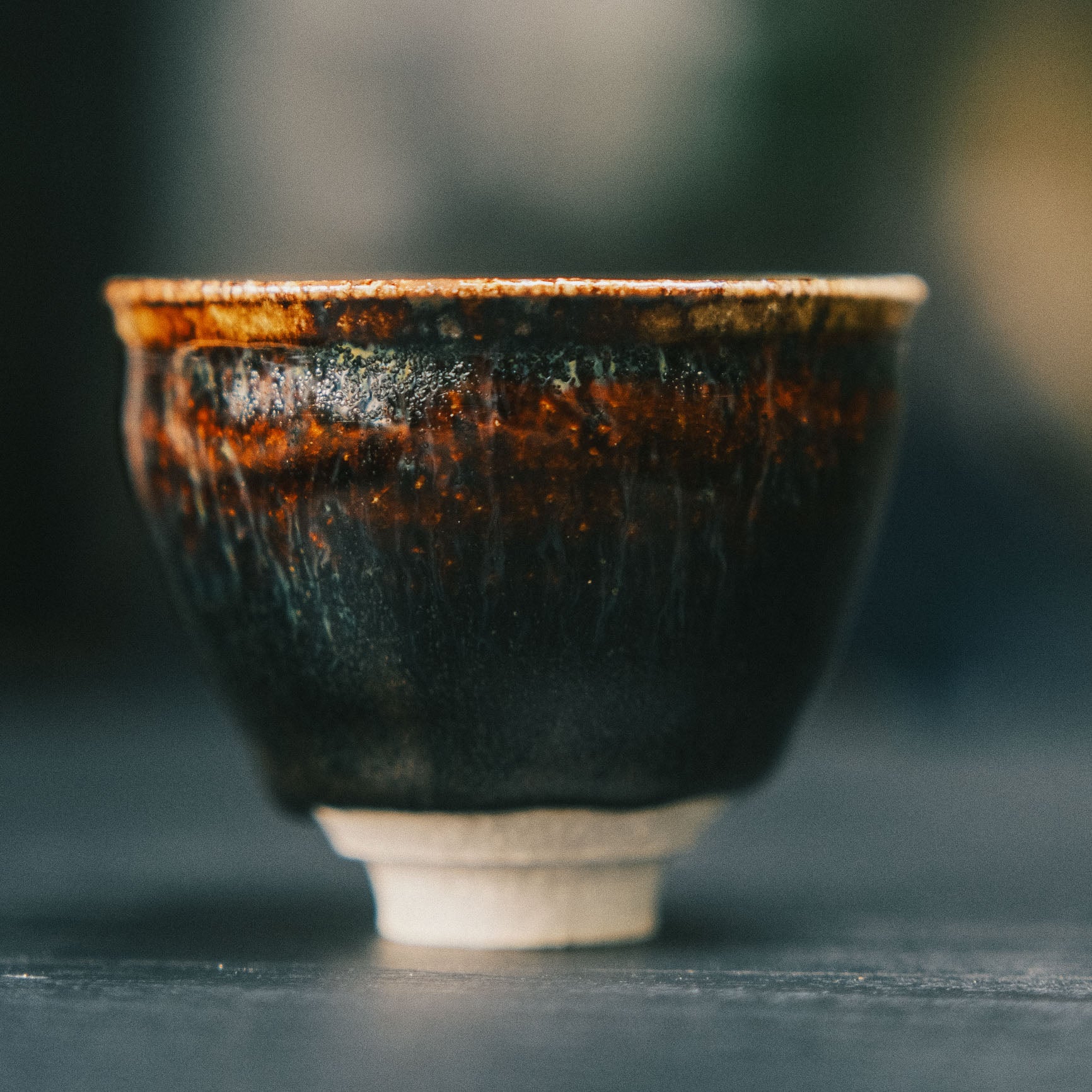 Sake/Tea Cup, Tenmoku/Ash Glaze #1