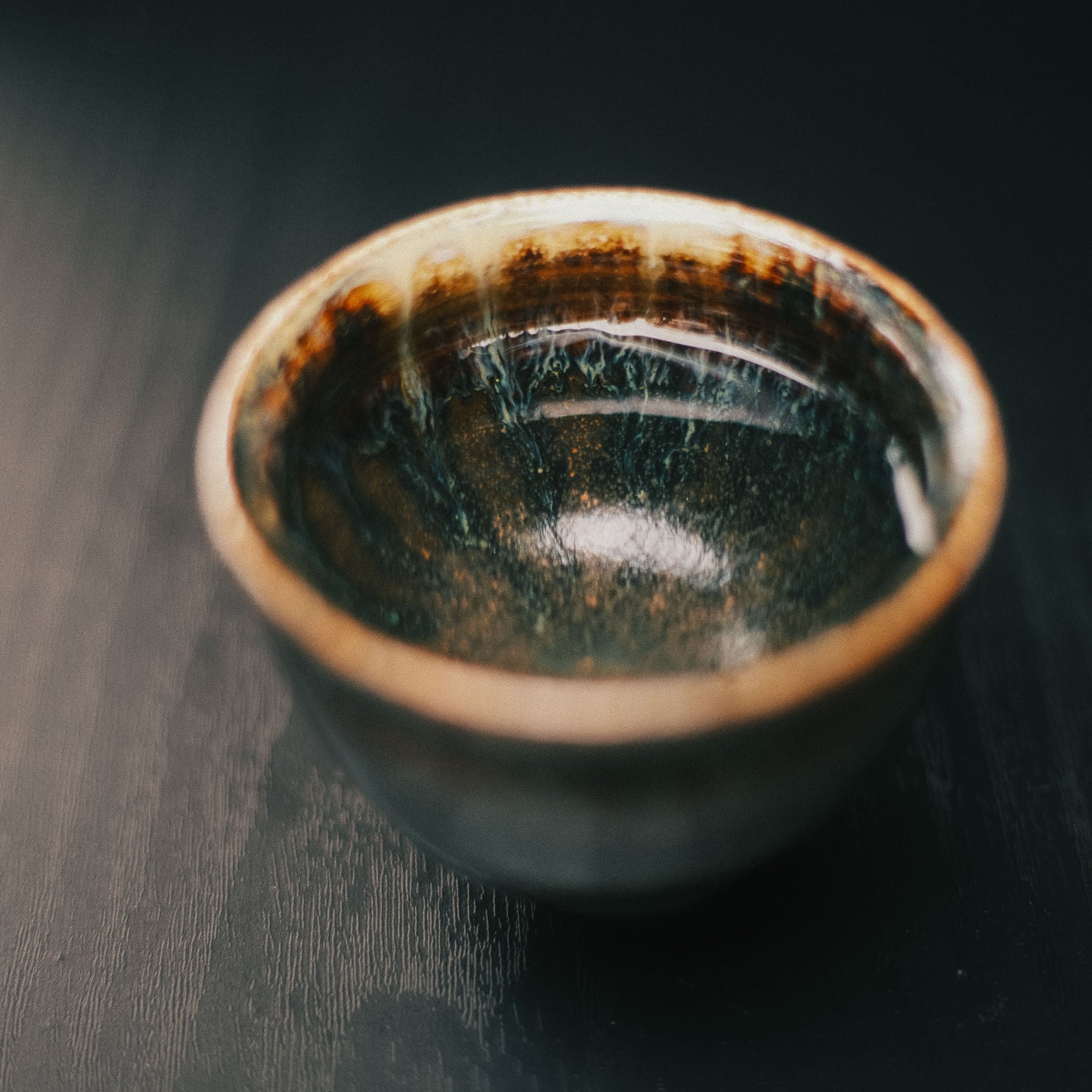 Sake/Tea Cup, Tenmoku/Ash Glaze #1