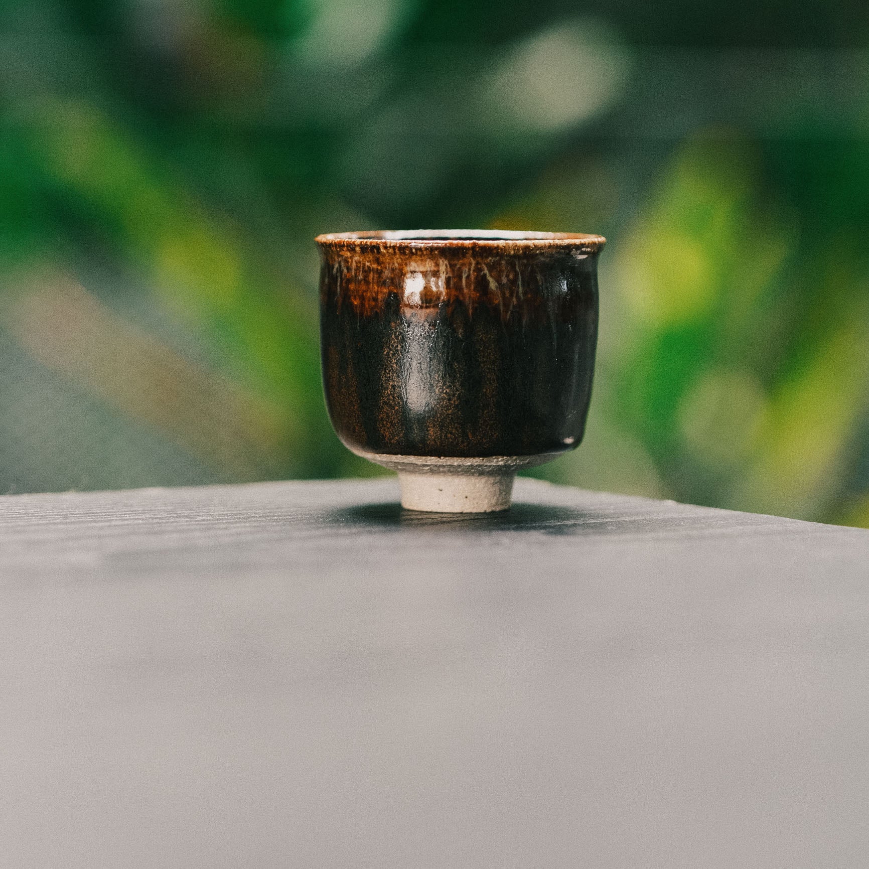 Sake/Tea Cup, Tenmoku/Ash Glaze #2