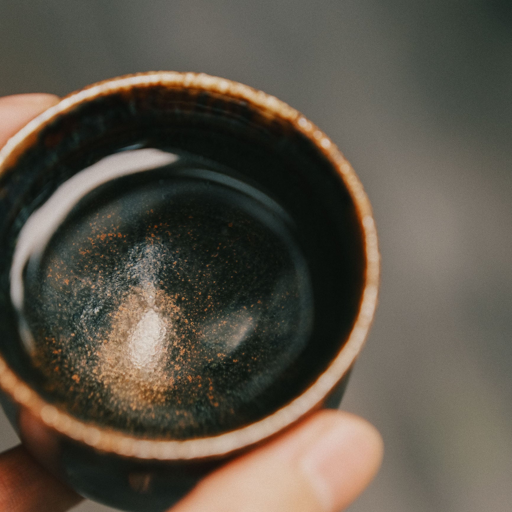 Sake/Tea Cup, Tenmoku/Ash Glaze #2